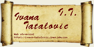 Ivana Tatalović vizit kartica
